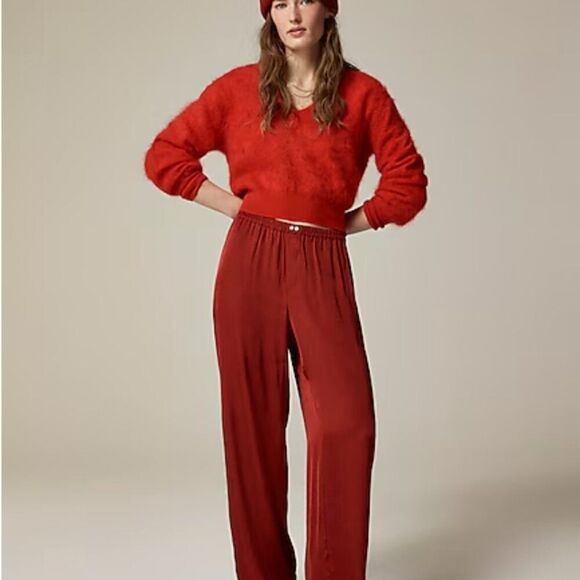J. Crew CF512 Red Soft Shine Pajama Pant For Women NWT size large - Picture 5 of 9